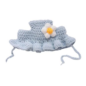Ioensy - Sombrero Para Mascotas Sombrero Hecho A Mano Sombrero De Gato Adorable Ajustable Para Cachorro Gatito Azul