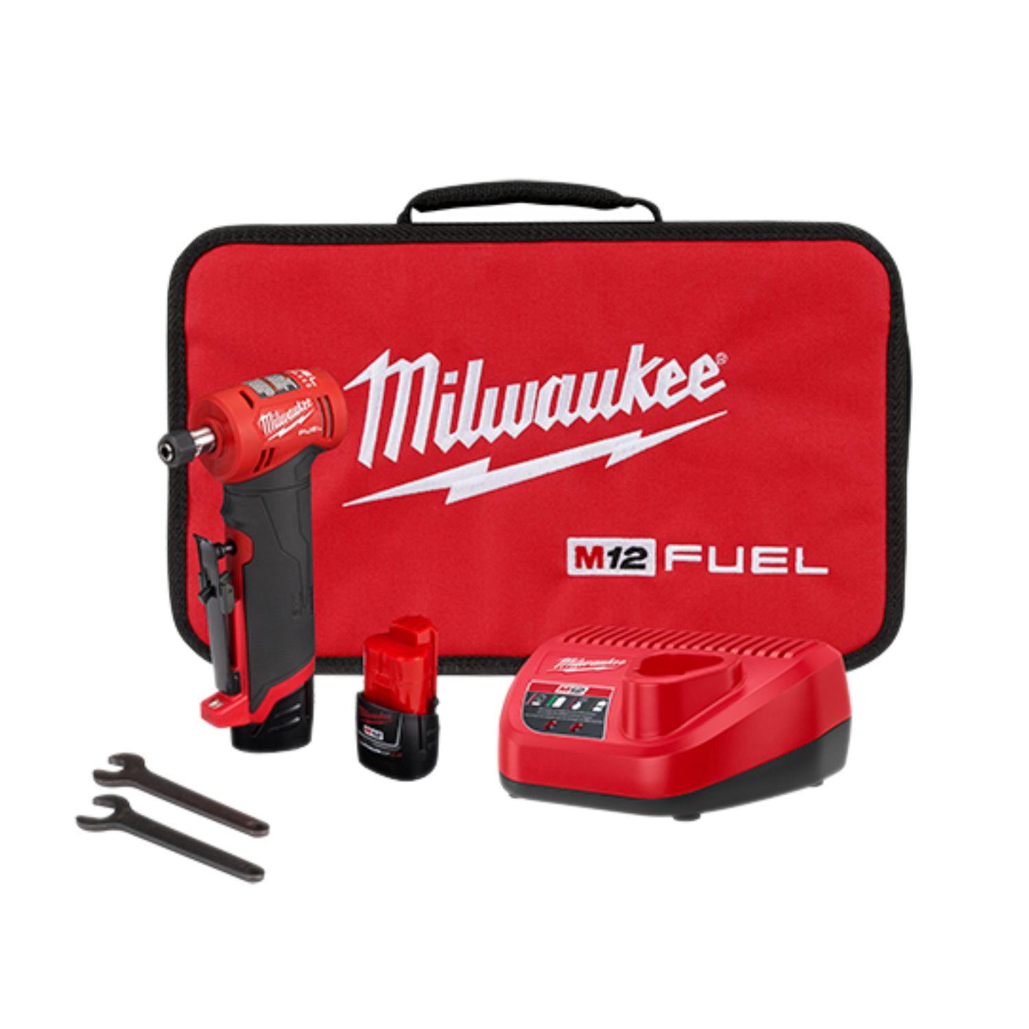 Milwaukee - Kit Esmeril De Ángulo Recto 1/4 Con Baterias Y Cargador M12 Fuel 2485-22