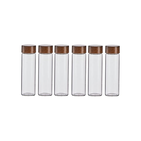 Bothyi - Contenedores De Almacenamiento De Granos De Café De Vidrio, 6 Piezas, Con Tapas, Para Cafetería, Venta Al Por Menor, Bar, 22G