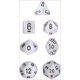thumbnail image 1 of Juego de dados Chessex Polyhedral 7, transparente esmerilado con plástico negro, 1 of 2