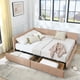 thumbnail image 2 of Queen Size Storage Upholstered Tufted Bed Frame, Sofa Bed Frame with Comfortable Backrest and Armrests, Queen Size Bed for Bedroom, Living Room,Velvet, PINK(85.5''*64.5''*29.5''), 2 of 3