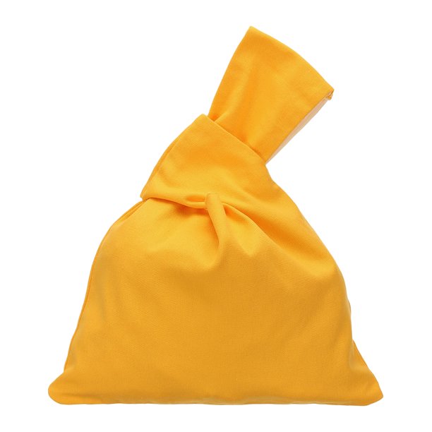 Bolso de Mano con Nudo de Muñeca de Algodón Uxcell, Bolsa de Mano con Nudo para Mujer, Clutch de Muñeca, Bolsa de Mano Pequeña con Nudo para la Noche, Amarillo