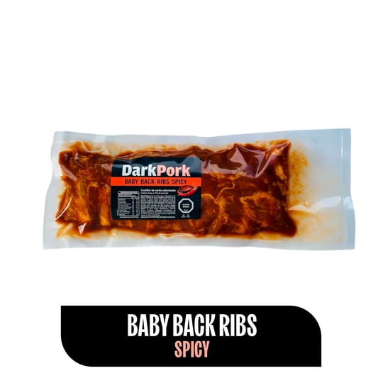 Costillar De Cerdo Baby Back Ribs Spicy 750 g Dark Pork