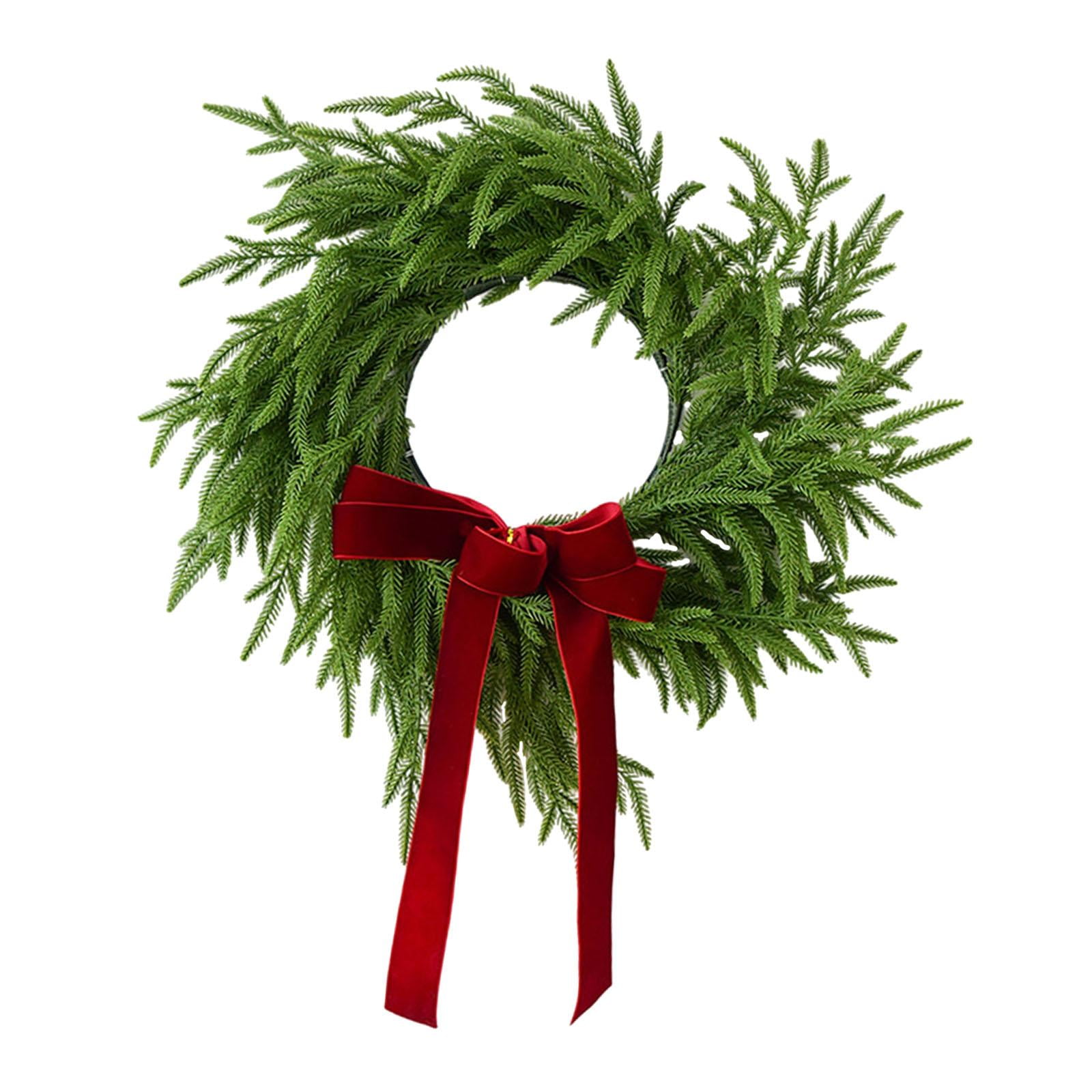 Bothyi - Corona Navideña De Pino Artificial De 19 Pulgadas Realista Para Hoteles, Centros Comerciales Estilo C