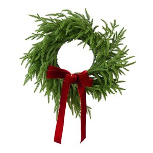 Bothyi - Corona Navideña De Pino Artificial De 19 Pulgadas Realista Para Hoteles, Centros Comerciales Estilo C