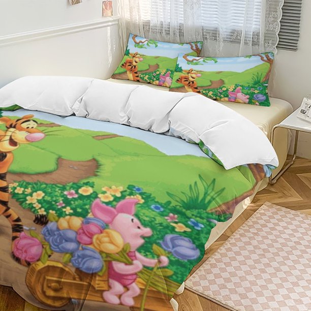 Winnie The Pooh 3-Piece Twin Bed Set - Includes 1 Single Comforter And 2 Pillowcases Bedding - Fade Resistant Microfiber - Winnie The Pooh