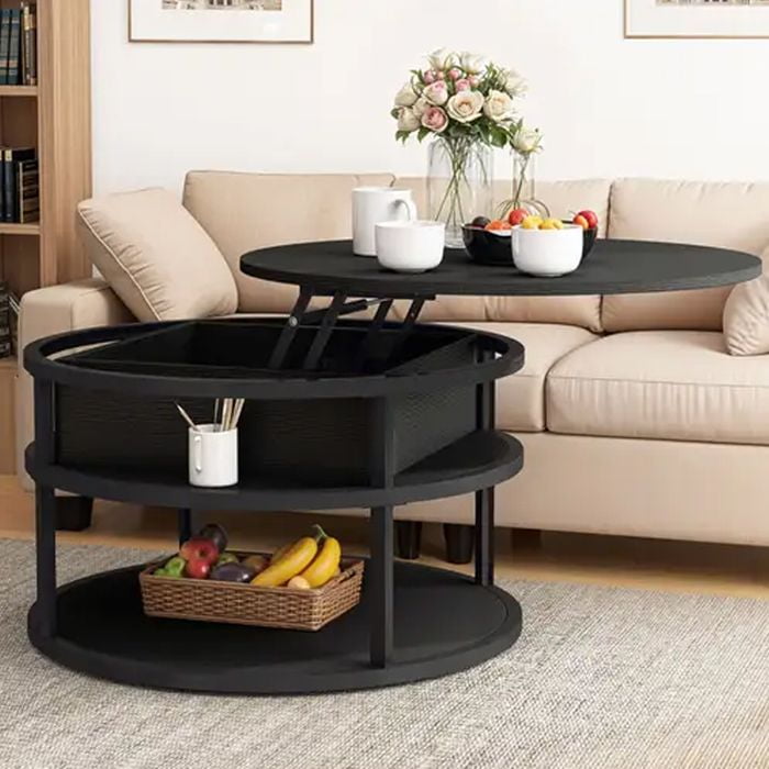 Msa Muebles Santa Ana - Mesa Centro Elevable Black Circle