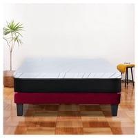 Latam Home - Cama Zen Best Full Colchon Pro Tela Velvet Burdeo