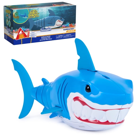 SwimWays Rainbow Reef Finn Diesel juguete tiburón activado por agua