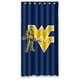 thumbnail image 1 of Cortina de ducha duradera de la NCAA (West Virginia Mountaineers) con ganchos, tamaño 36 x 72 pulgadas, 1 of 3