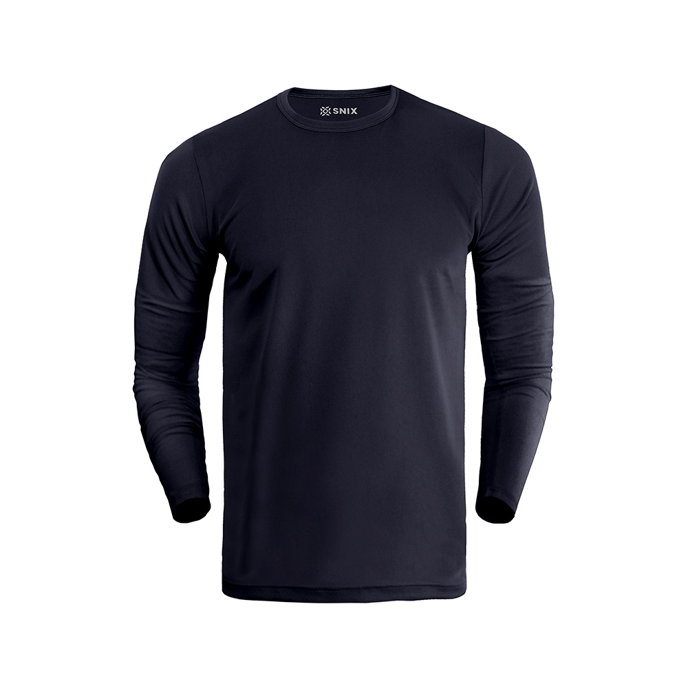 Snix - Polera Deportiva Dry Fit De Adulto Manga Larga Azul Marino Talla S