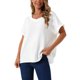thumbnail image 4 of INSPIRE CHIC Camisetas de Lino para Mujer de Manga Corta Casual Camisetas Básicas de Verano Conjuntos Sueltos Blusa de Color Sólido L Blanco, 4 of 6