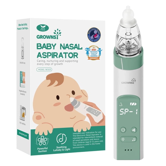 Aspirador nasal GROWNSY para bebé eléctrico con 3 puntas de silicona