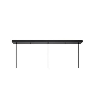 Electricastore - Base 70Cm Negra Rectangular 3 Lámparas D20Cm