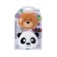 Utensilio Para Alimentación Pack De 2 Contenedores Snacks Oso Y Panda Multicolor  Melii