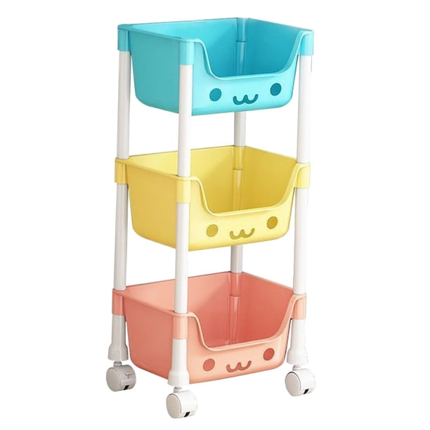 Carro organizador de 3 niveles, estante de almacenamiento, carro rodante con ruedas, carrito para el hogar, carrito organizador de baño para lavanderí Estilo A