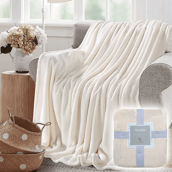 Frazada Manta Polar 240 Gsm King Size 200*210 Casa Bella Crema