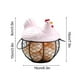 thumbnail image 4 of Cesta para huevos, soporte de alambre de hierro para huevos de gallina, cesta para encimera con tapa de cerámica para recoger huevos frescos, color rosa, 4 of 8