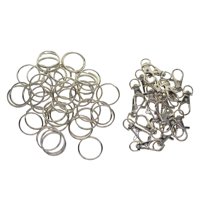 Magideal - Cierres Giratorios De Metal Cordón Gancho A Y Cierre De Pinza De Langosta Con Llavero, Llavero Para Manualidades De Bricolaje Proyectos De