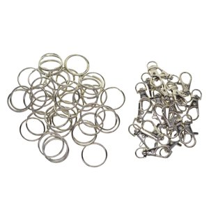 Magideal - Cierres Giratorios De Metal Cordón Gancho A Y Cierre De Pinza De Langosta Con Llavero, Llavero Para Manualidades De Bricolaje Proyectos De