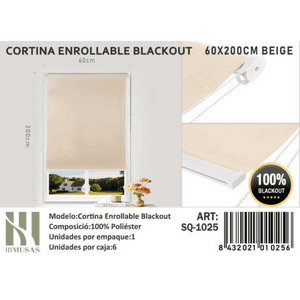 Todostore - Cortina Roller Blackout 80X200Cm Beige-1028
