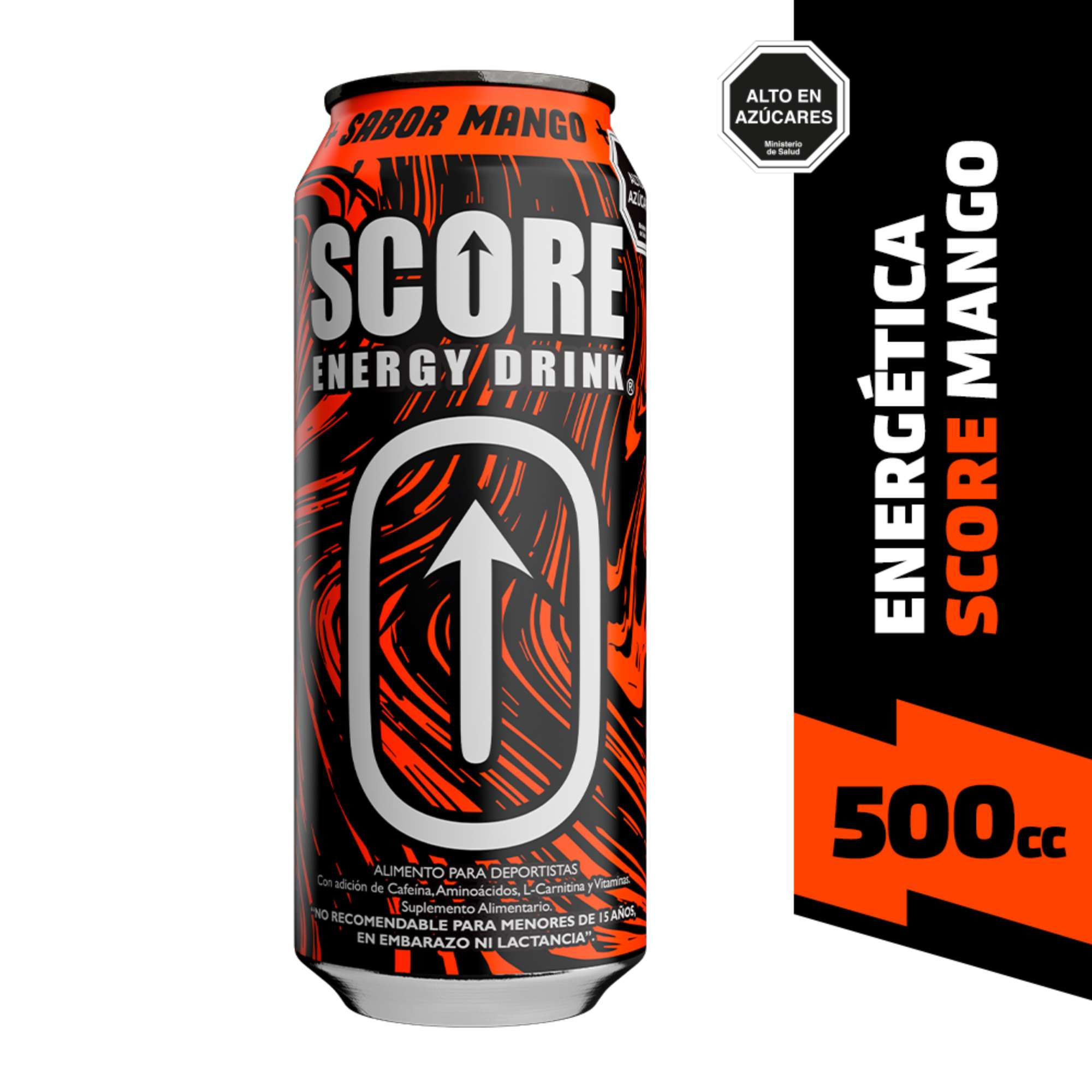 Bebida Energética Sabor Mango Lata 500 ml Score