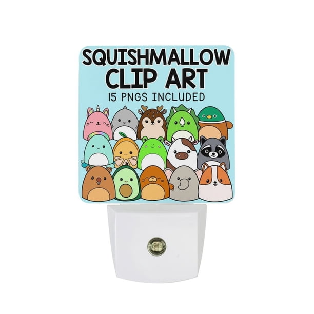 Squishmallow / Squishmallow Luz nocturna LED con sensor de anochecer a amanecer para dormitorio, baño, pasillo, escaleras - Lámpara LED nocturna de enchufe, 0.5W - 1 pieza