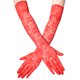thumbnail image 1 of suxuMhao Guantes Largos de Encaje para Noche Boda Actuación en Escenario Baile Patrón Floral Rojo Talla Única 19.7 Pulgadas Guantes de Encaje Transparentes para Ocasiones Formales Graduación, 2 Pares, 1 of 2