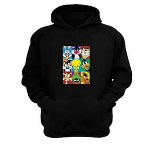 Genérico - Polerón Canguro Dibujos Animados Lt Negro Talla Xl Unisex