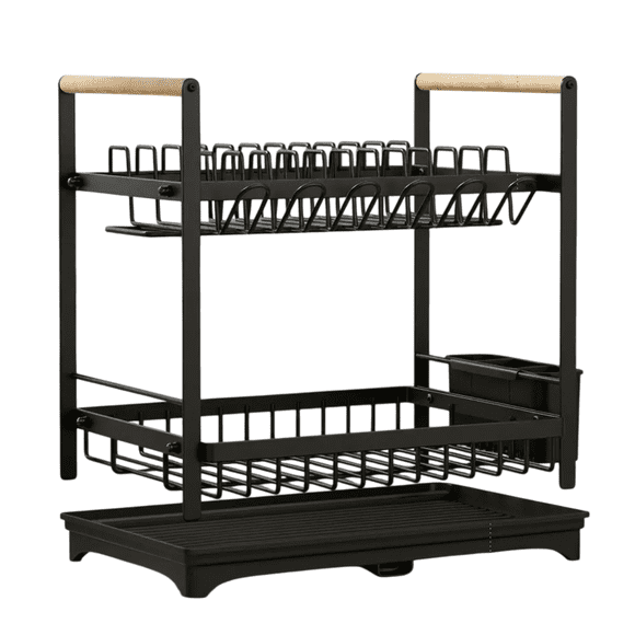 Secaplatos Belug Escurridor Acero Inox 2 Niveles Negro