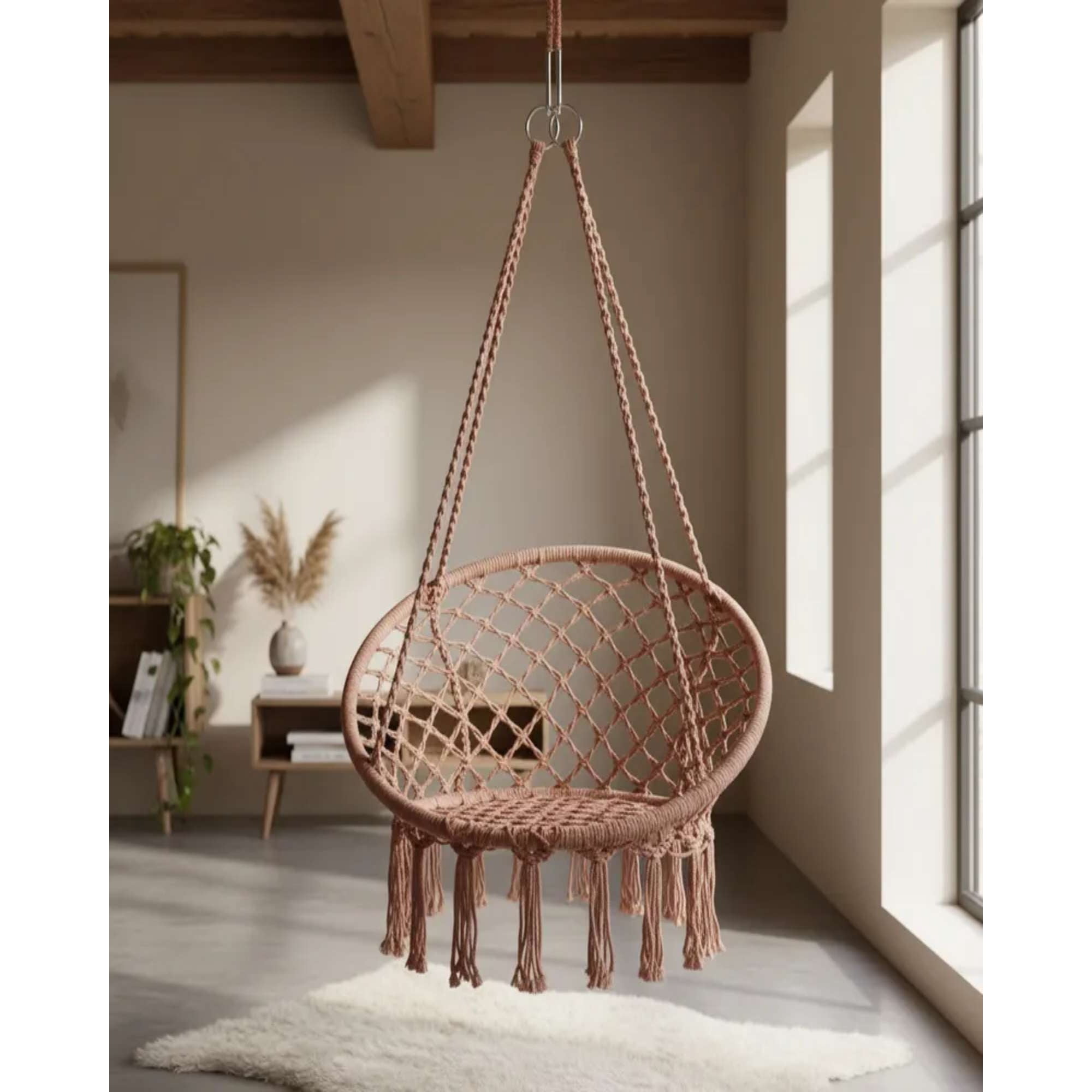 Tengfei - Silla Colgante Hamaca Reforzada Para Interior Y Exterior Sin Cojines