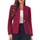 thumbnail image 1 of INSPIRE CHIC Blazers para Mujeres Casual de Negocios Ligero Sin Cuello de un Solo Pecho Chaqueta de Blazer de Manga Larga con Bolsillos L Rojo Vino, 1 of 6