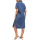 thumbnail image 3 of INSPIRE CHIC Vestido Camisero de Mezclilla para Mujer Regreso a Clases Manga Corta Botones Casual Vestido Midi Azul S, 3 of 6