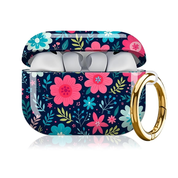 Estuche QQKVFNG para AirPods Pro 3 (2025) con diseño floral y llavero