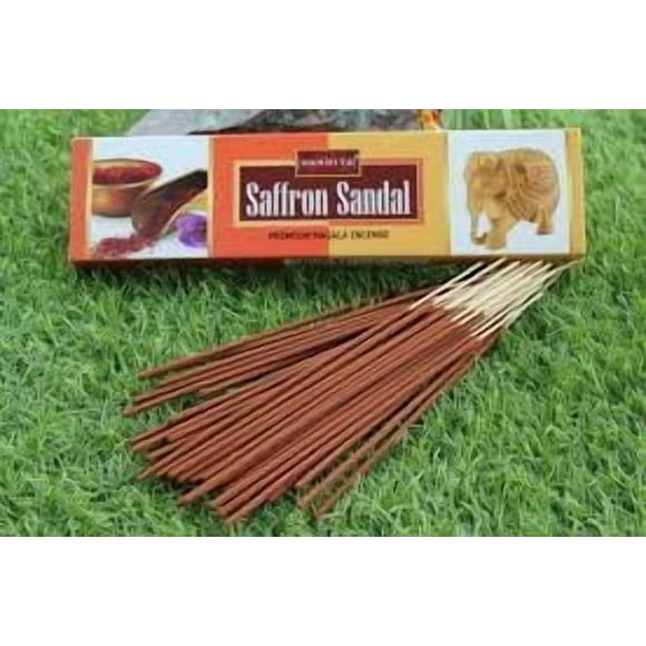 Set de 6 cajas de varillas de incienso de azafrán y sándalo Nandita 50 g