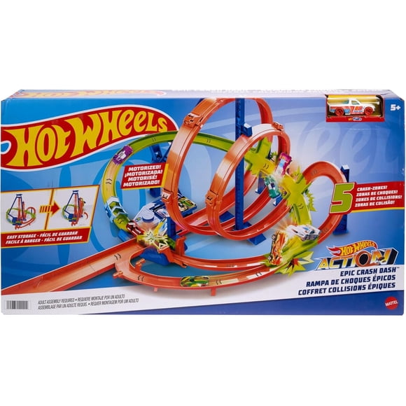 Pista Hot Wheels Epic Crash Dash 5 Zonas Motor Booster