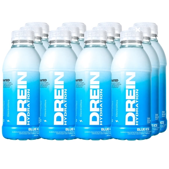 DREIN Blue ICE Zero Azúcar Bebida Hidratante 500 ml Pack x 12