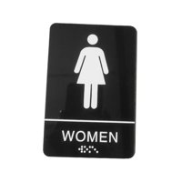 Magideal - Letrero De Baño, Placa Para Colgar En La Pared Con Señalización Acrílica Braille Para Baño, Para Cafetería, Puerta Pública O Pared, Negocio, Hogar Com Mujer