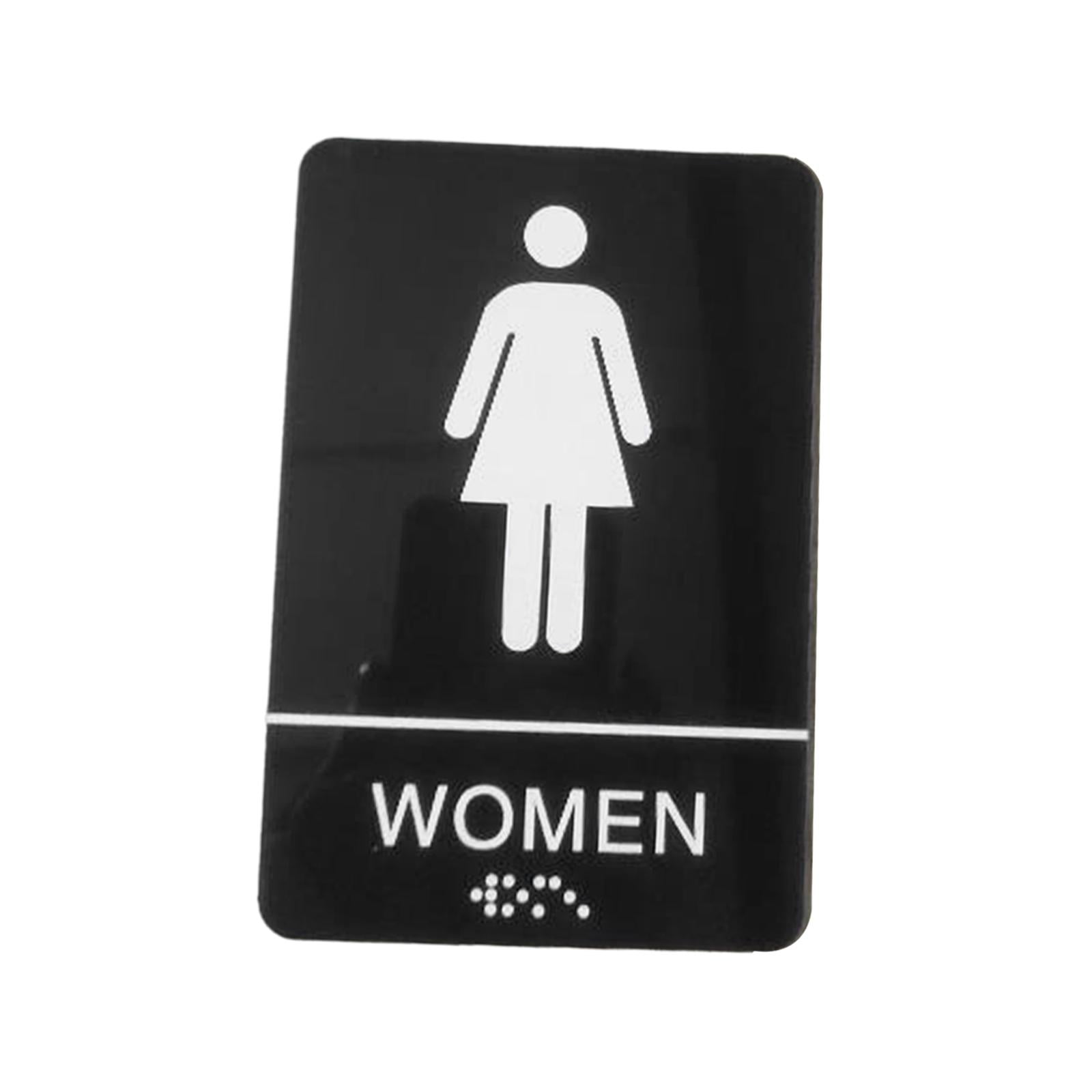 Magideal - Letrero De Baño, Placa Para Colgar En La Pared Con Señalización Acrílica Braille Para Baño, Para Cafetería, Puerta Pública O Pared, Negocio, Hogar Com Mujer