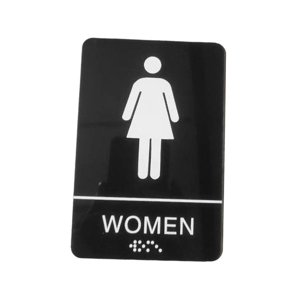 Magideal - Letrero De Baño, Placa Para Colgar En La Pared Con Señalización Acrílica Braille Para Baño, Para Cafetería, Puerta Pública O Pared, Negocio, Hogar Com Mujer