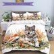 thumbnail image 1 of bedding Featuring a Wild Wolf Design Among Autumn Wildflowers (Includes 1 Duvet Cover And 2 Pillowcases Inserts Not Included) This Printed Bedding Is Soft And C, 1 of 1