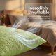 thumbnail image 4 of Protectores de Almohada REGALWOVEN con Tamaño Estándar de Sobre 2 Piezas, Fundas de Almohada Transpirables de Algodón para Hogar Hotel Verde B Queen, 4 of 5