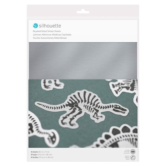 Papel adhesivo Silhouette America, plata metalizada cepillada