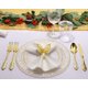 thumbnail image 5 of Platos de plástico Nervure, 102 unidades, dorados, desechables, transparentes, para fiestas, 5 of 9