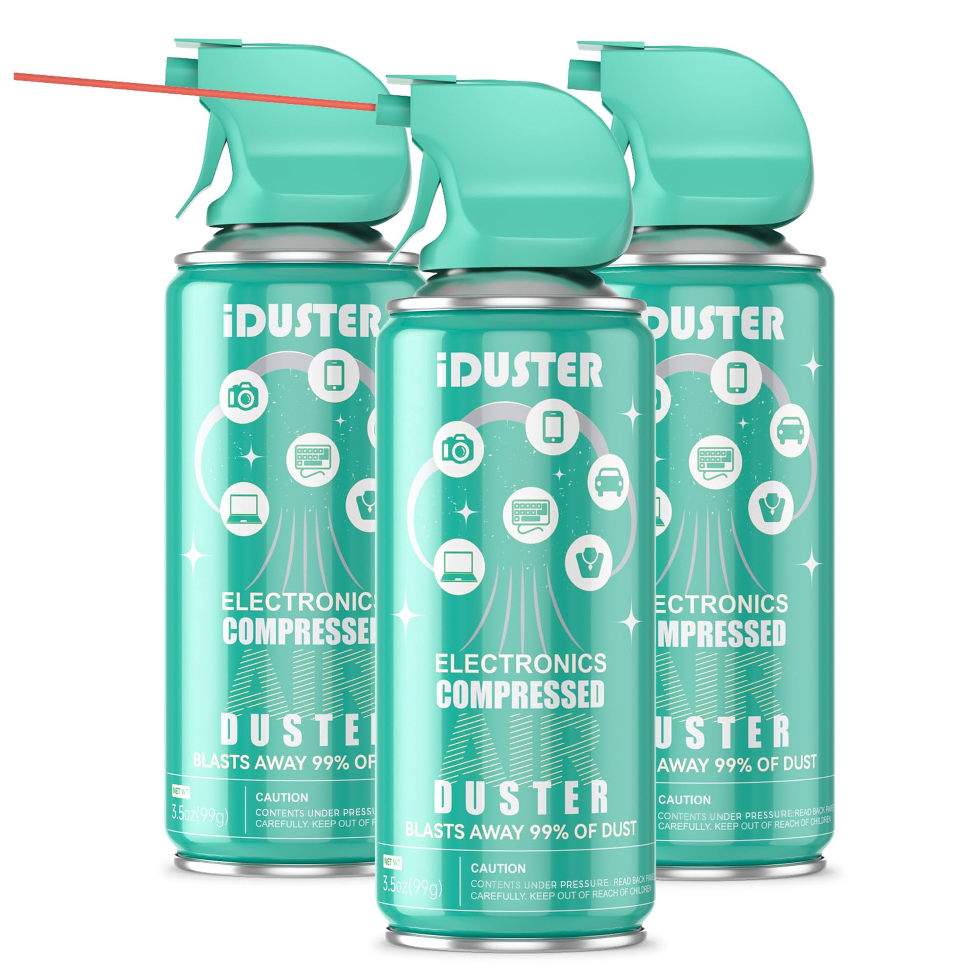 Duster De Aire Comprimido Iduster Para Ordenador, 100 Ml, 3 Unidades