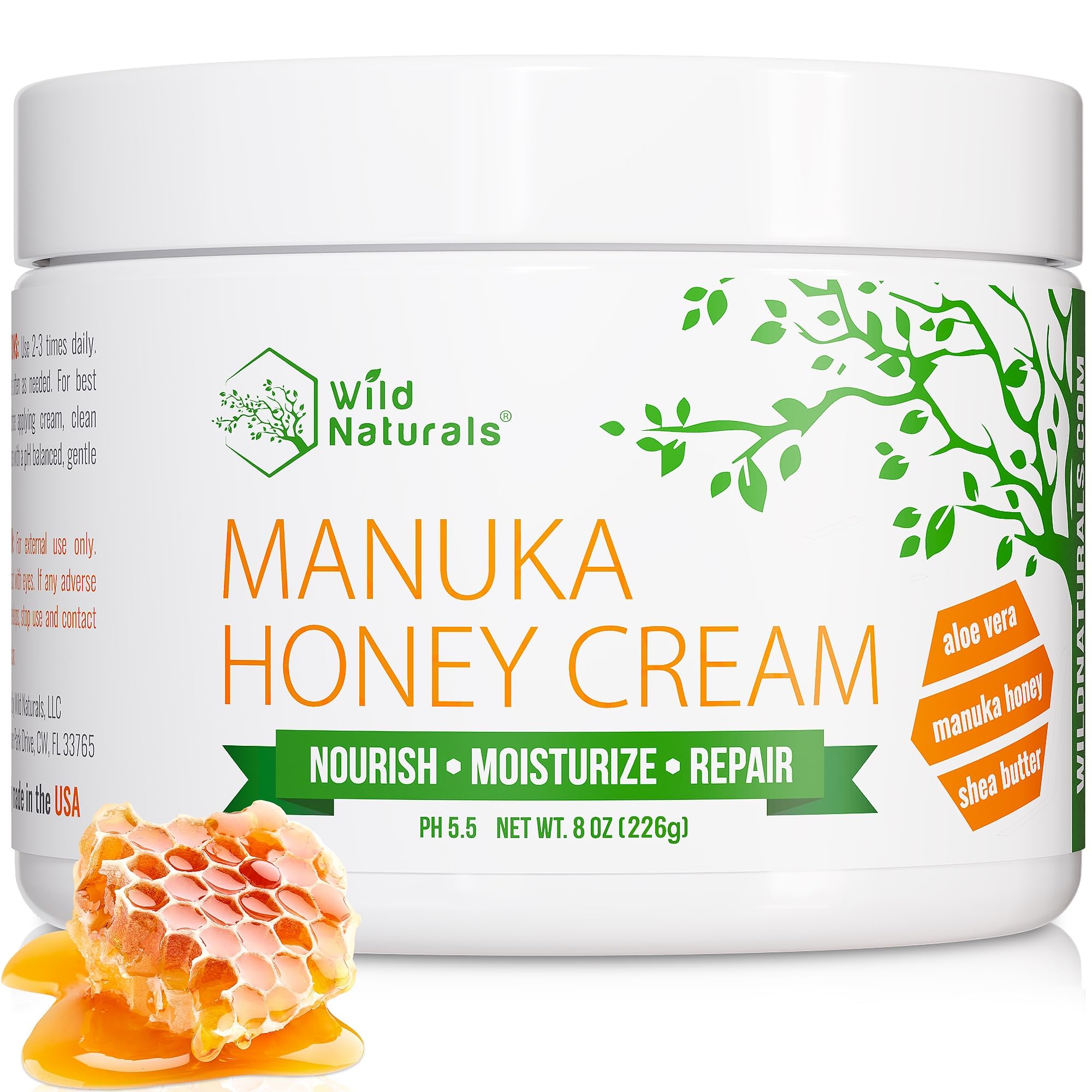 Crema Hidratante Wild Naturals Con Miel De Manuka Para Piel Seca