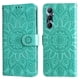thumbnail image 4 of Funda tipo cartera FOXDOCK para Realme C65 4G , diseño girasol en relieve, cuero PU, cierre magnético, soporte y tarjetero, 4 of 5