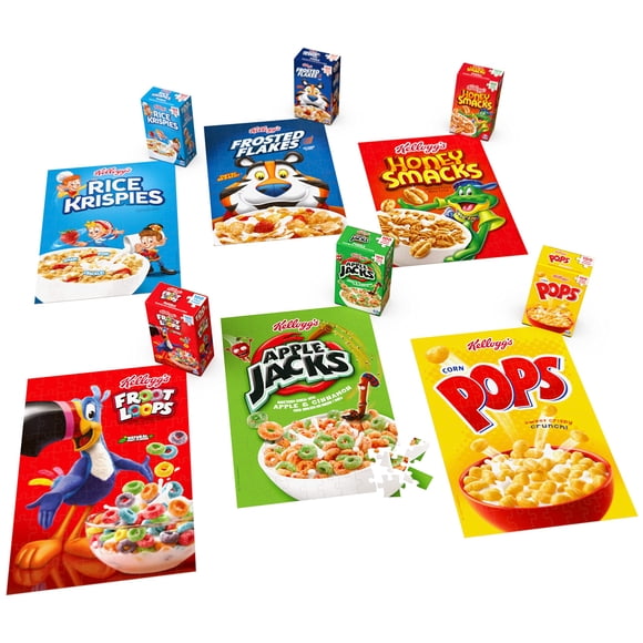 Puzzle Fun Pack de 6 cajas cuadradas de cereales Kellogg's