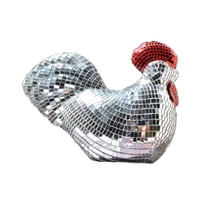 Magideal - Figura De Pollo Con Bola De Espejo, Escultura De Pollo, Decoración De Mesa, Superficie De Vidrio Brillante, Diseño Único Para Sala De Estar, Fiesta, R Astilla