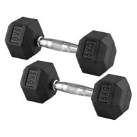 Linea Sport - Par De Mancuernas 5Kg Total 10Kg Hexagonales De Caucho